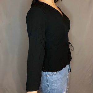 Old Navy Black Blouse with Tie